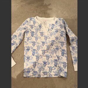 Roller Rabbit X LoveShackFancy Blue Pastiche De Monkey Kids Size 8 long sleeve